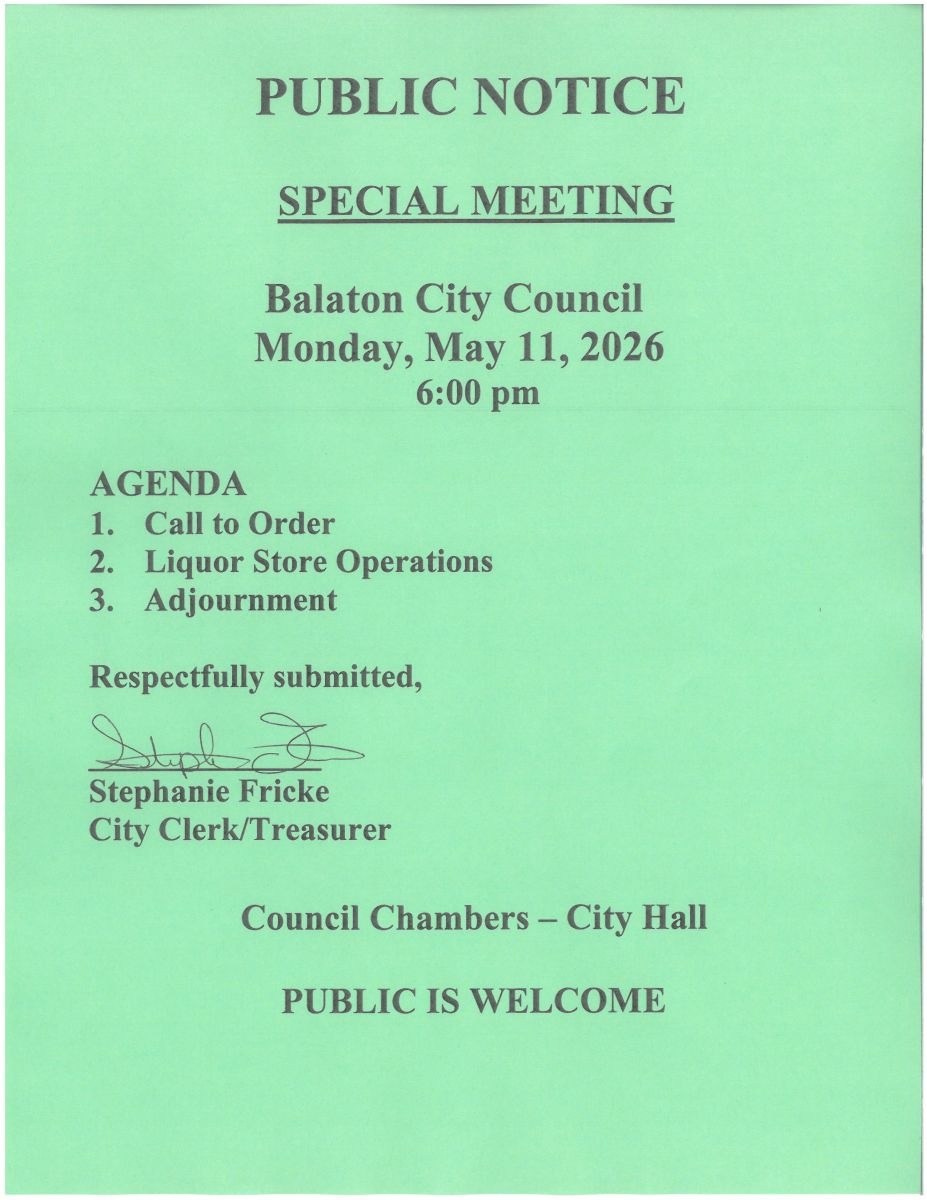 Special Meeting 5.11.2026
