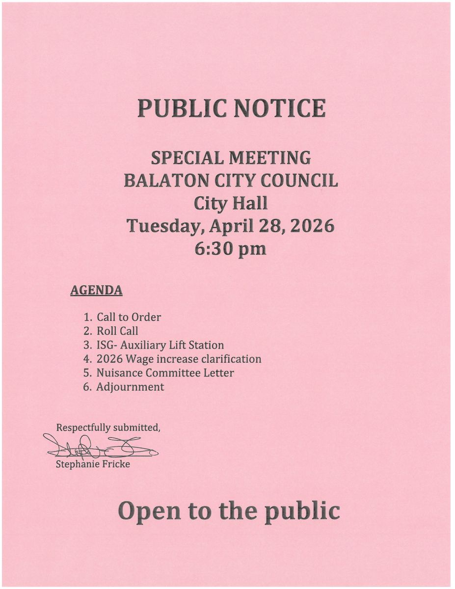 Special Meeting 4.28.26